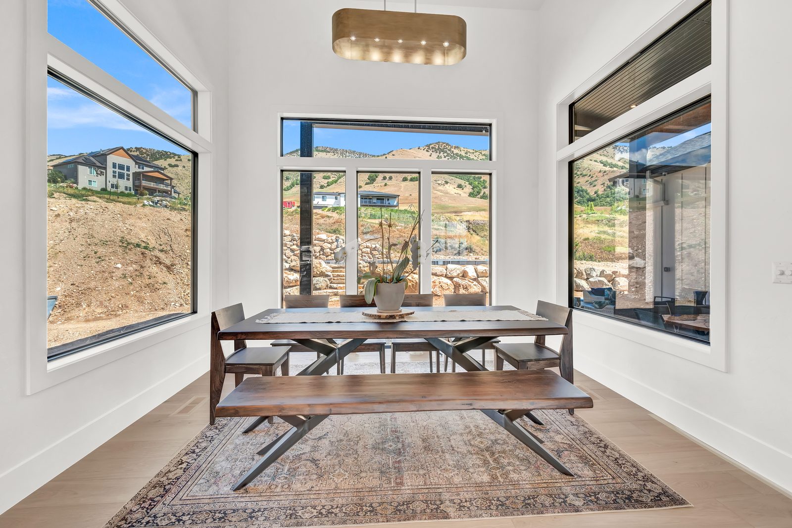 Valley View Estate dining nook overlooking Cache Valley, 2023 Top of Utah Parade of Homes